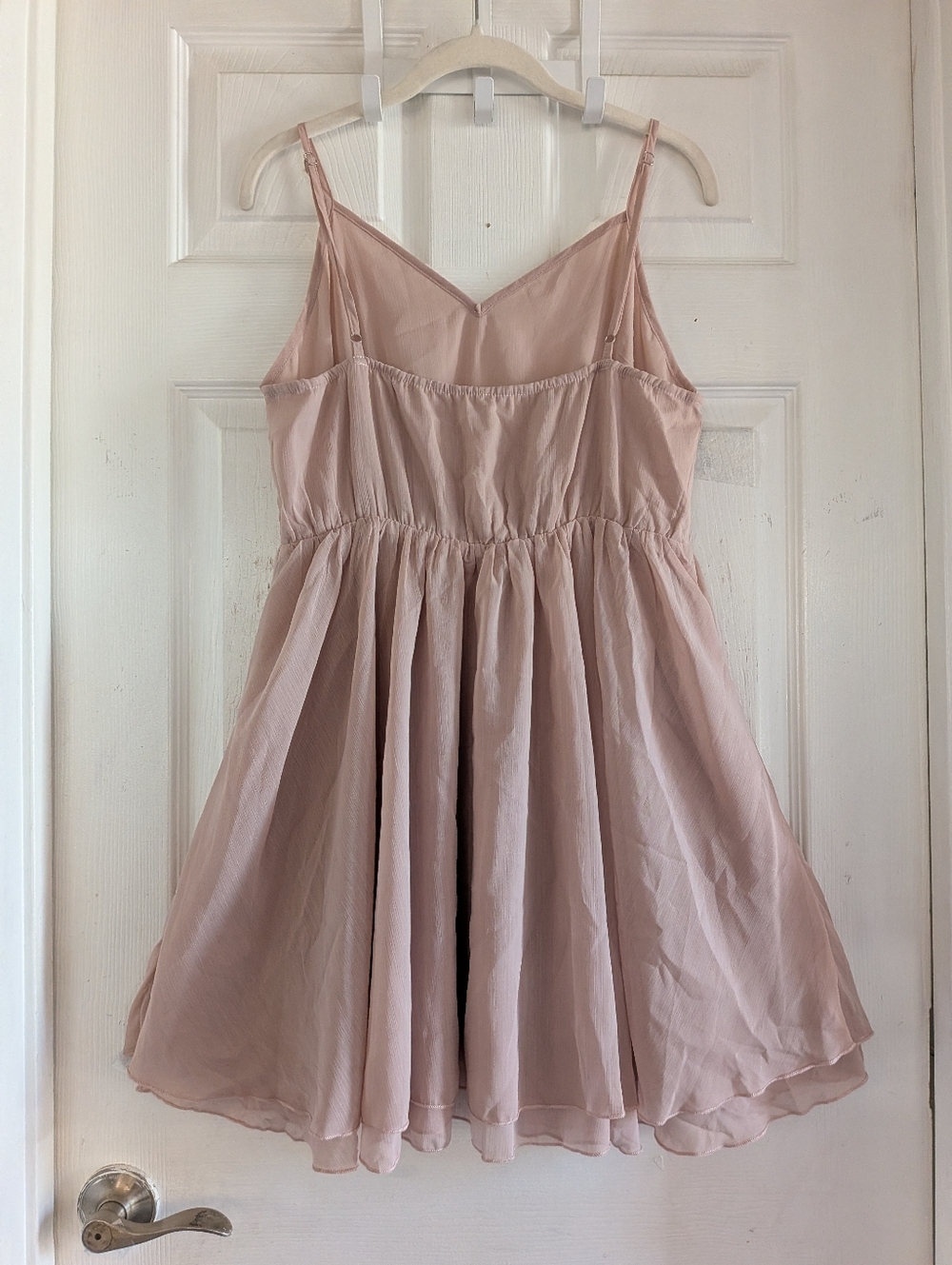 Commense Semi-Sheer Chiffon Ruffle Dress With Outer Cape - Picture 16 of 16